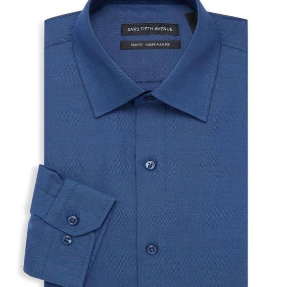 NWT Men's Trim-Fit Oxford Dress Shirt - Picture 3 of 3